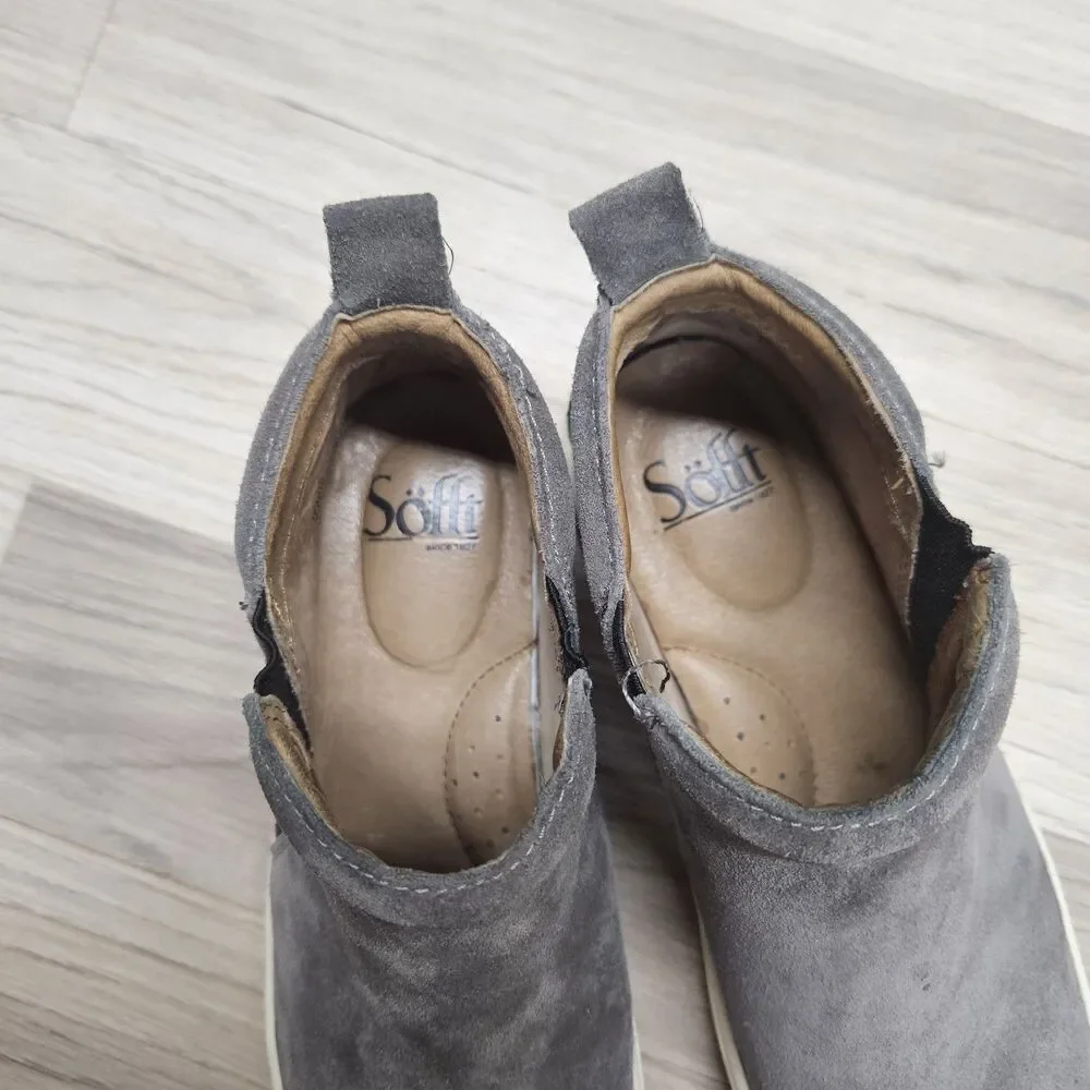 Sofft Britton Womens Gray Boots Size 7 Leather Casual